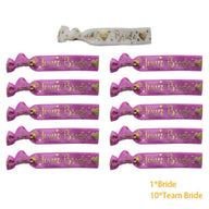 Bride Tribe Wristbands Set, 11PCS Team Bride & Bride Elastic Bracelets for Bachelorette & Wedding Parties
