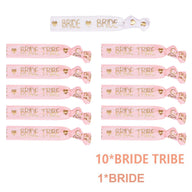 Bride Tribe Wristbands Set, 11PCS Team Bride & Bride Elastic Bracelets for Bachelorette & Wedding Parties