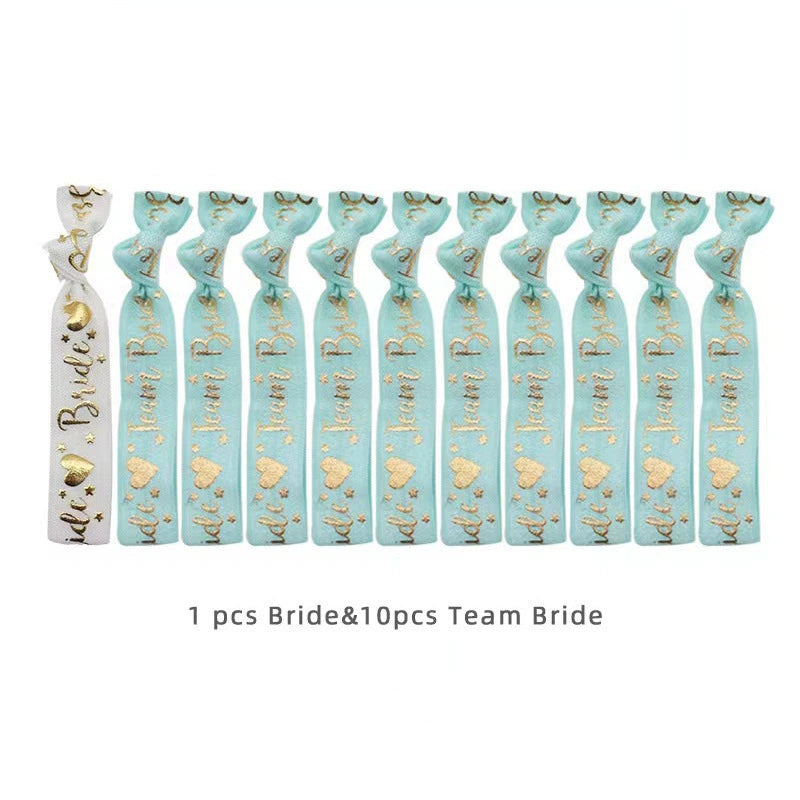 Bride Tribe Wristbands Set, 11PCS Team Bride & Bride Elastic Bracelets for Bachelorette & Wedding Parties