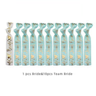 Bride Tribe Wristbands Set, 11PCS Team Bride & Bride Elastic Bracelets for Bachelorette & Wedding Parties