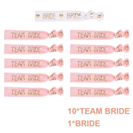 Bride Tribe Wristbands Set, 11PCS Team Bride & Bride Elastic Bracelets for Bachelorette & Wedding Parties