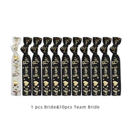 Bride Tribe Wristbands Set, 11PCS Team Bride & Bride Elastic Bracelets for Bachelorette & Wedding Parties