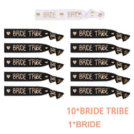 Bride Tribe Wristbands Set, 11PCS Team Bride & Bride Elastic Bracelets for Bachelorette & Wedding Parties
