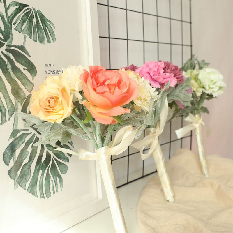Artificial Bridesmaid Bouquet 11 Inch Vintage Style Bulk Wholesale Silk Flowers