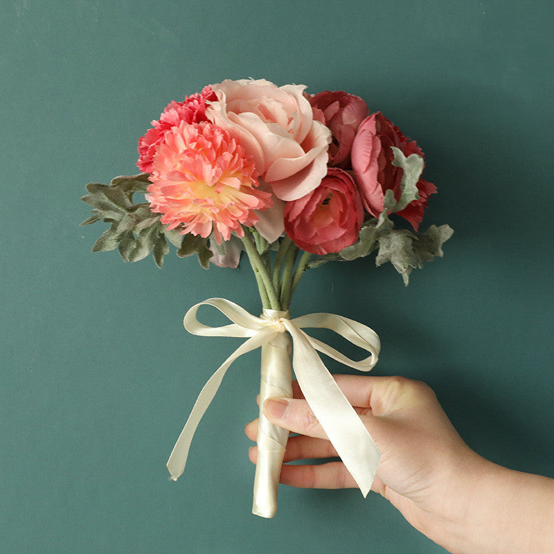 Artificial Bridesmaid Bouquet 11 Inch Vintage Style Bulk Wholesale Silk Flowers