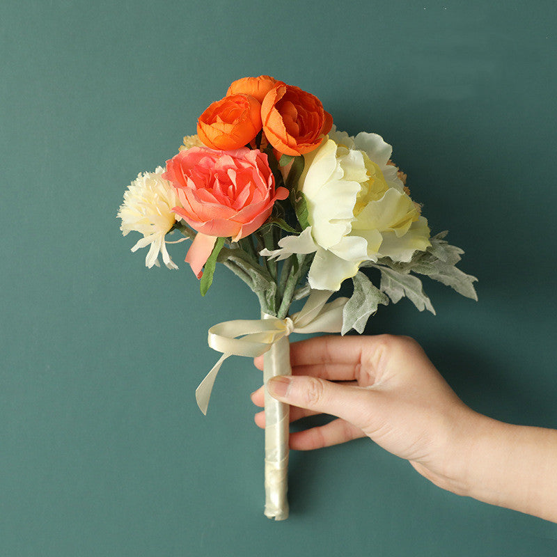 Artificial Bridesmaid Bouquet 11 Inch Vintage Style Bulk Wholesale Silk Flowers