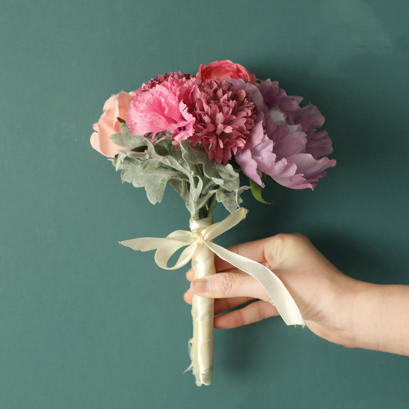 Artificial Bridesmaid Bouquet 11 Inch Vintage Style Bulk Wholesale Silk Flowers