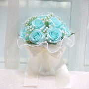 7.8 Inch Artificial Rose Toss Bouquet 10 Pcs Wedding Bridesmaid Flowers Bulk