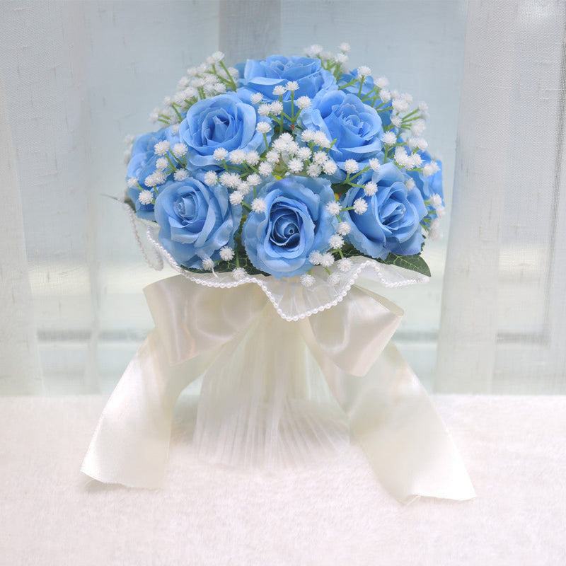 7.8 Inch Artificial Rose Toss Bouquet 10 Pcs Wedding Bridesmaid Flowers Bulk