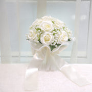 7.8 Inch Artificial Rose Toss Bouquet 10 Pcs Wedding Bridesmaid Flowers Bulk