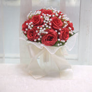 7.8 Inch Artificial Rose Toss Bouquet 10 Pcs Wedding Bridesmaid Flowers Bulk