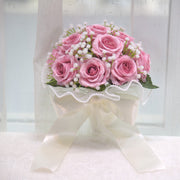 7.8 Inch Artificial Rose Toss Bouquet 10 Pcs Wedding Bridesmaid Flowers Bulk