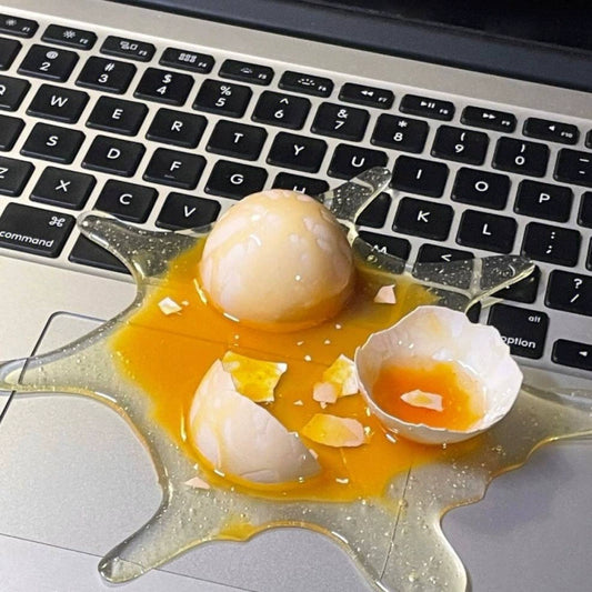 Broken Egg Prank Desk Decor - Funny Gag Gift for Office Jokes & Harmless Pranks