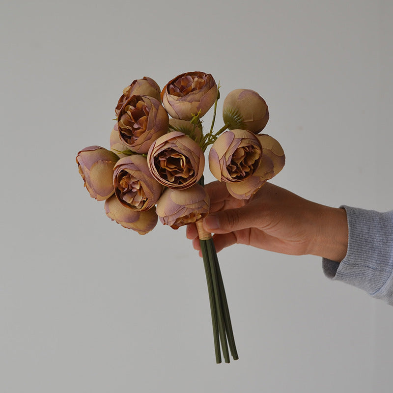 11 Inch Artificial Peony Buds Bouquet 10 Pcs Autumn Fall Colors for Wedding Centerpieces Home Decor Thanksgiving
