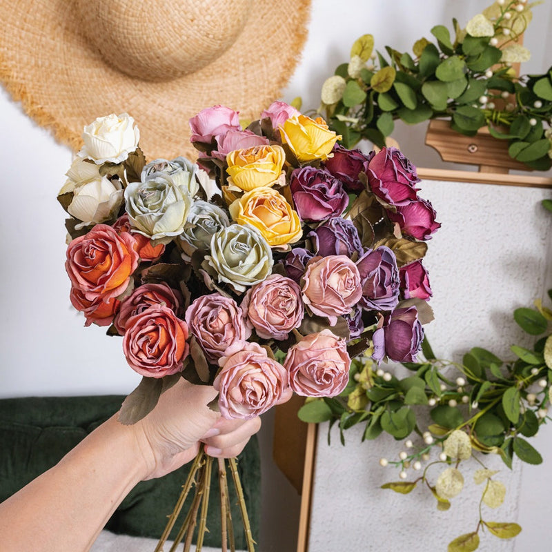 17 Inch Artificial Bubbles Rose Flower Stems Spray Bulk Quantity