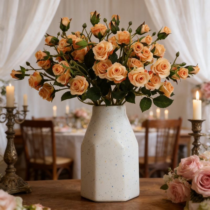 15 Inch Artificial Bubbles Spray Roses 10 Stems Bulk Wedding DIY Silk Flowers
