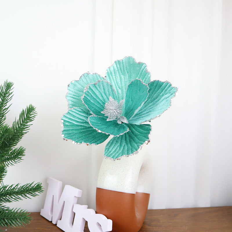 100 Pcs Large Artificial Christmas Poinsettia Flower Picks for DIY Wreath Holiday Wedding Decoration