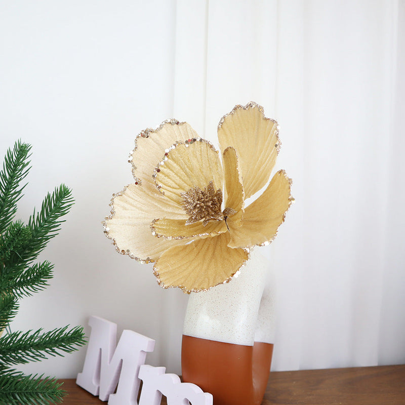 100 Pcs Large Artificial Christmas Poinsettia Flower Picks for DIY Wreath Holiday Wedding Decoration