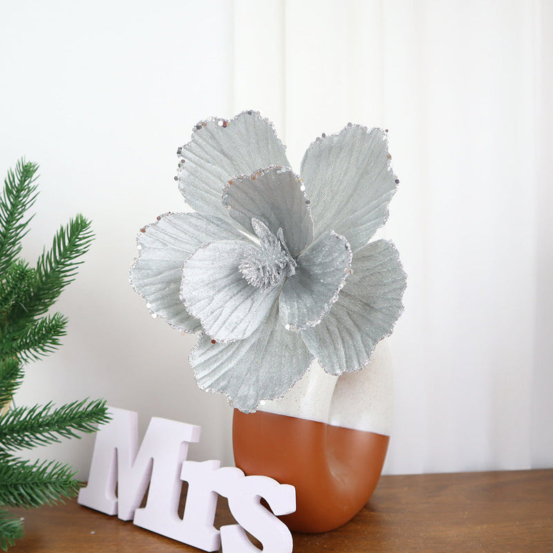 100 Pcs Large Artificial Christmas Poinsettia Flower Picks for DIY Wreath Holiday Wedding Decoration