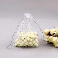 Bulk 100 Pcs Moon Star Organza Drawstring Gift Bags Jewelry Candy Favor Pouches for Weddings Valentine's Christmas Birthday Mother's Day Wholesale