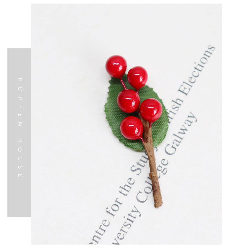 10 Pcs Artificial Red Berry Stems 3 Inch Silk Berry Heads for Wreath DIY Crafts Decor