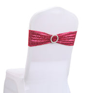 Bulk 10 PCS Sequin Chair Sashes Bows Universal Elastic Chair Cover Bands with Buckle Slider for Wedding Banquet Party Decor Wholesale