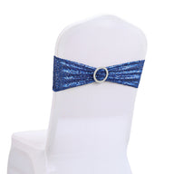 Bulk 10 PCS Sequin Chair Sashes Bows Universal Elastic Chair Cover Bands with Buckle Slider for Wedding Banquet Party Decor Wholesale