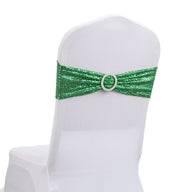 Bulk 10 PCS Sequin Chair Sashes Bows Universal Elastic Chair Cover Bands with Buckle Slider for Wedding Banquet Party Decor Wholesale