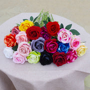 10 Pcs Artificial Silk Roses Bouquet, Bionic Flannel, for Floral Arrangement & Decor
