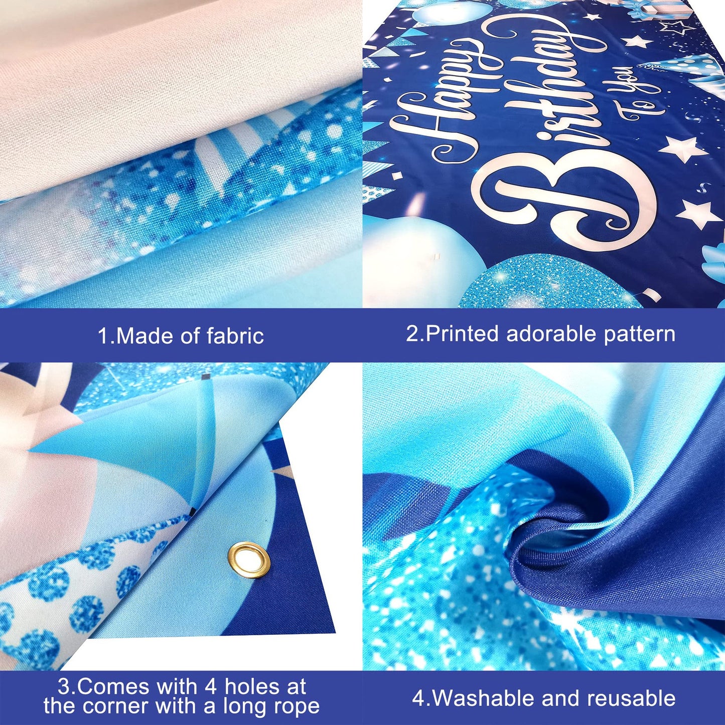 Bulk 10 Pcs Happy Birthday Backdrop Banner for Party Decor Wholesale