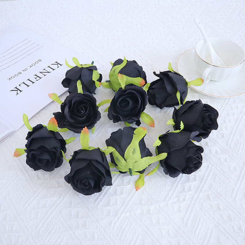 10 Pcs Silk Rose Bud Flower Heads for DIY Wedding Bouquets Centerpieces Baby Shower Party Decorations