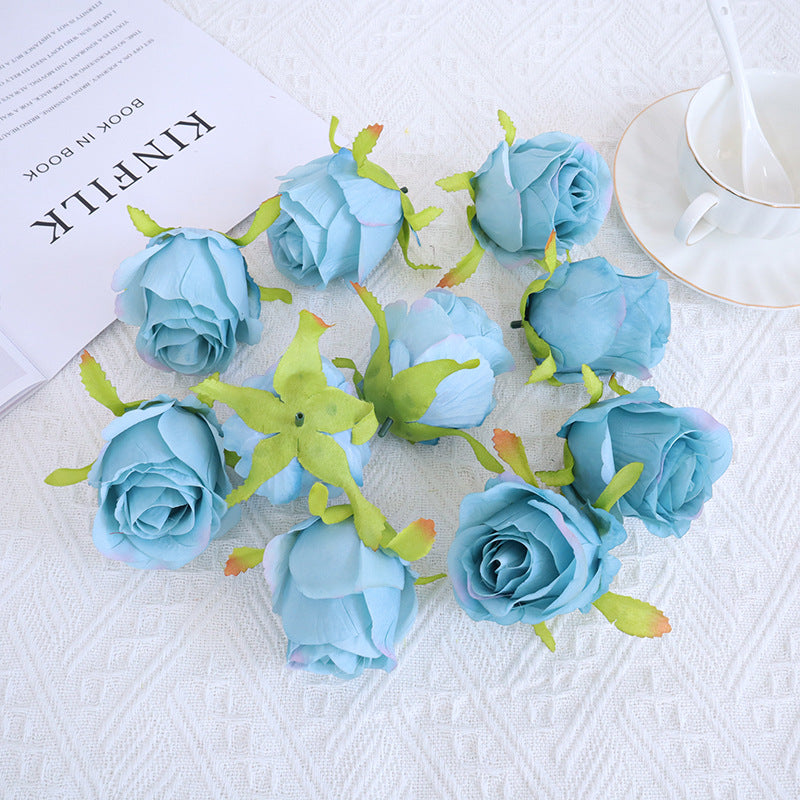 10 Pcs Silk Rose Bud Flower Heads for DIY Wedding Bouquets Centerpieces Baby Shower Party Decorations