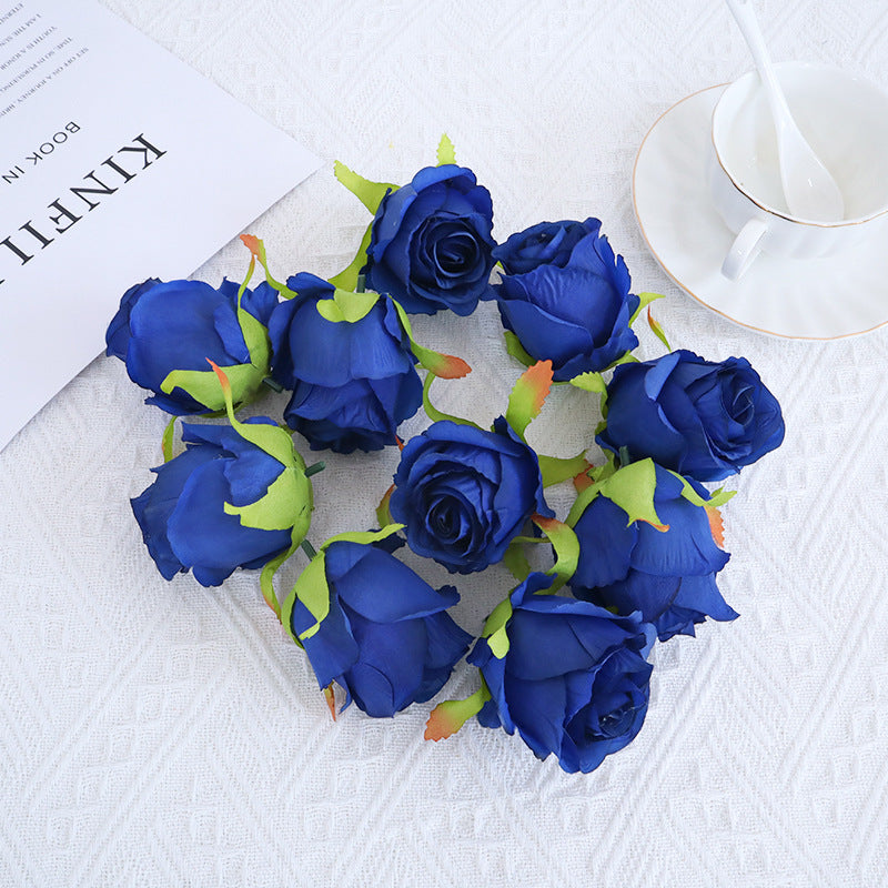 10 Pcs Silk Rose Bud Flower Heads for DIY Wedding Bouquets Centerpieces Baby Shower Party Decorations