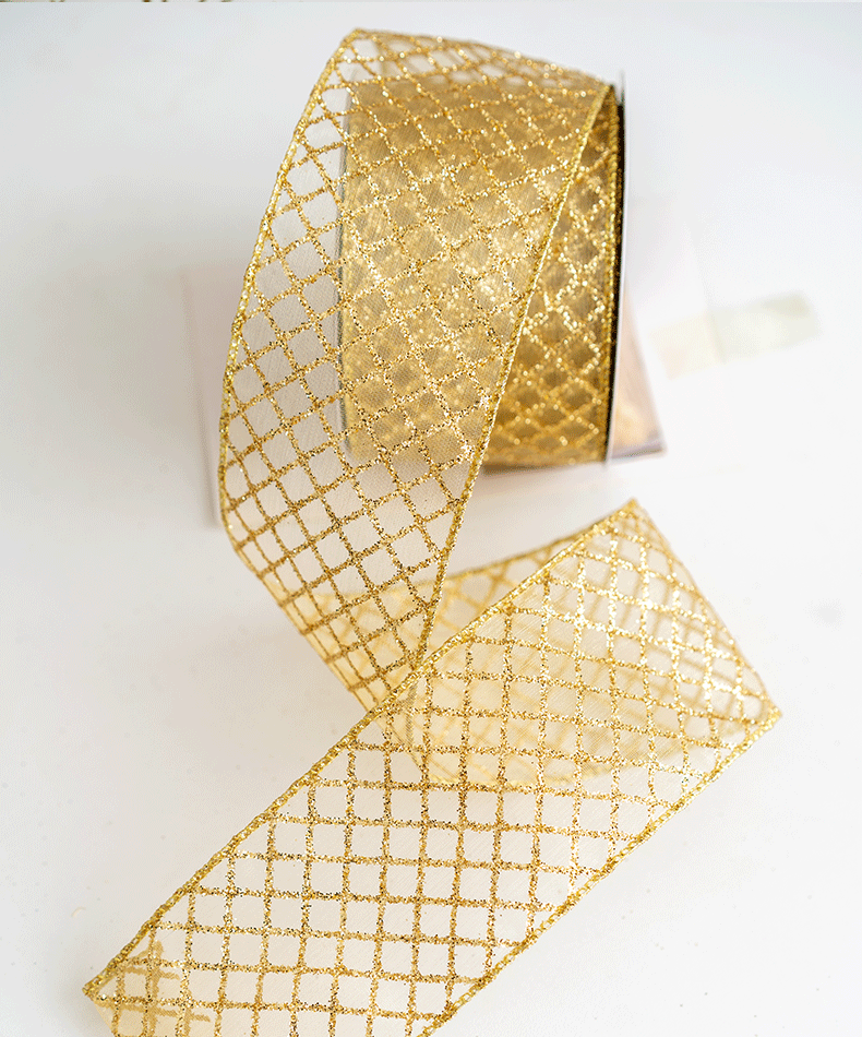 10 Yards Glitter Grosgrain Ribbon for Christmas Gift Wrapping Crafts DIY Holiday Decorations