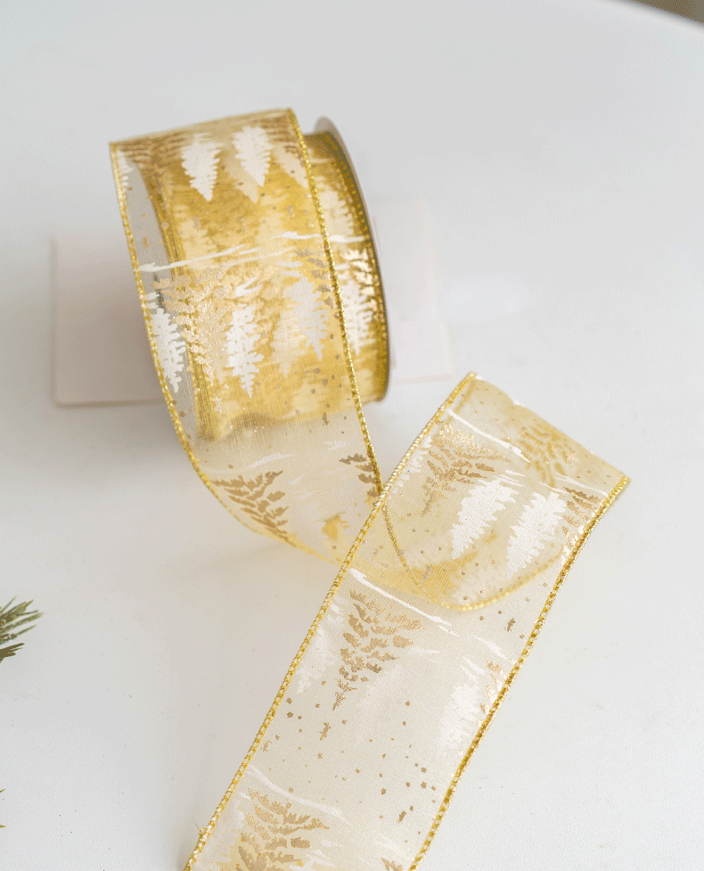 10 Yards Glitter Grosgrain Ribbon for Christmas Gift Wrapping Crafts DIY Holiday Decorations