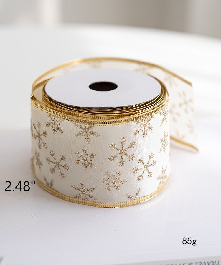 10 Yards Glitter Grosgrain Ribbon for Christmas Gift Wrapping Crafts DIY Holiday Decorations