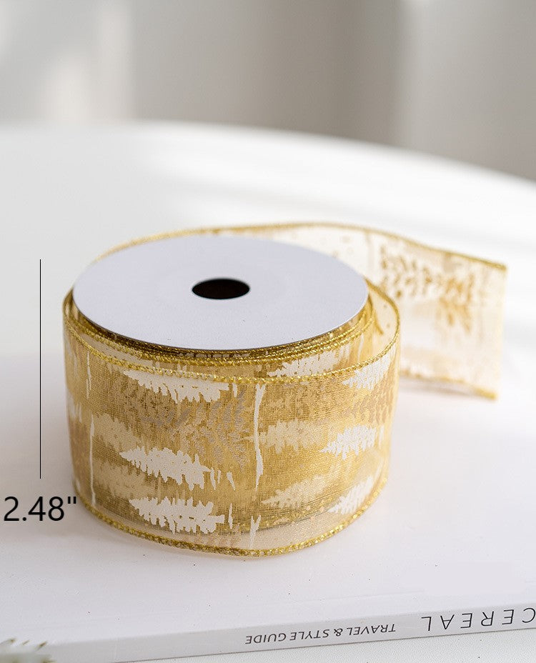 10 Yards Glitter Grosgrain Ribbon for Christmas Gift Wrapping Crafts DIY Holiday Decorations