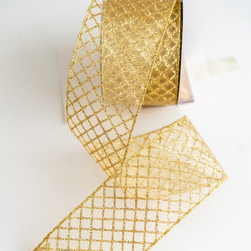 10 Yards Glitter Grosgrain Ribbon for Christmas Gift Wrapping Crafts DIY Holiday Decorations