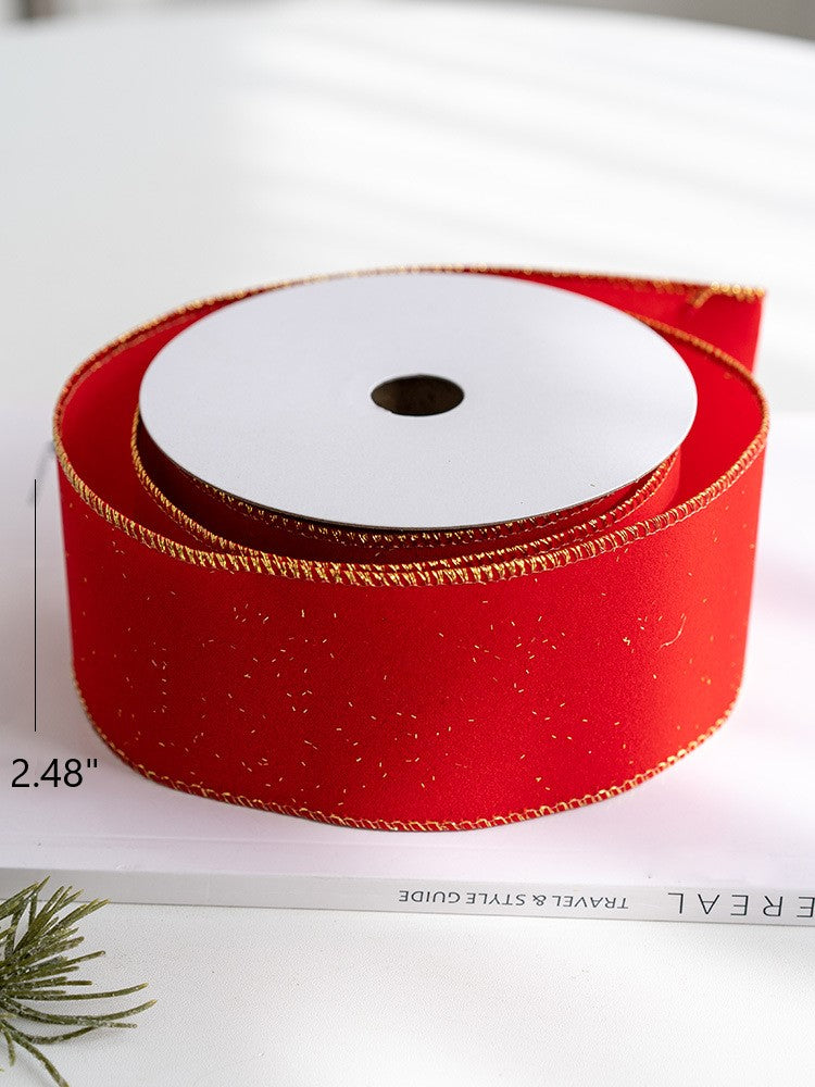 10 Yards Glitter Grosgrain Ribbon for Christmas Gift Wrapping Crafts DIY Holiday Decorations