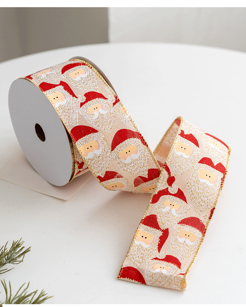 10 Yards Glitter Grosgrain Ribbon for Christmas Gift Wrapping Crafts DIY Holiday Decorations