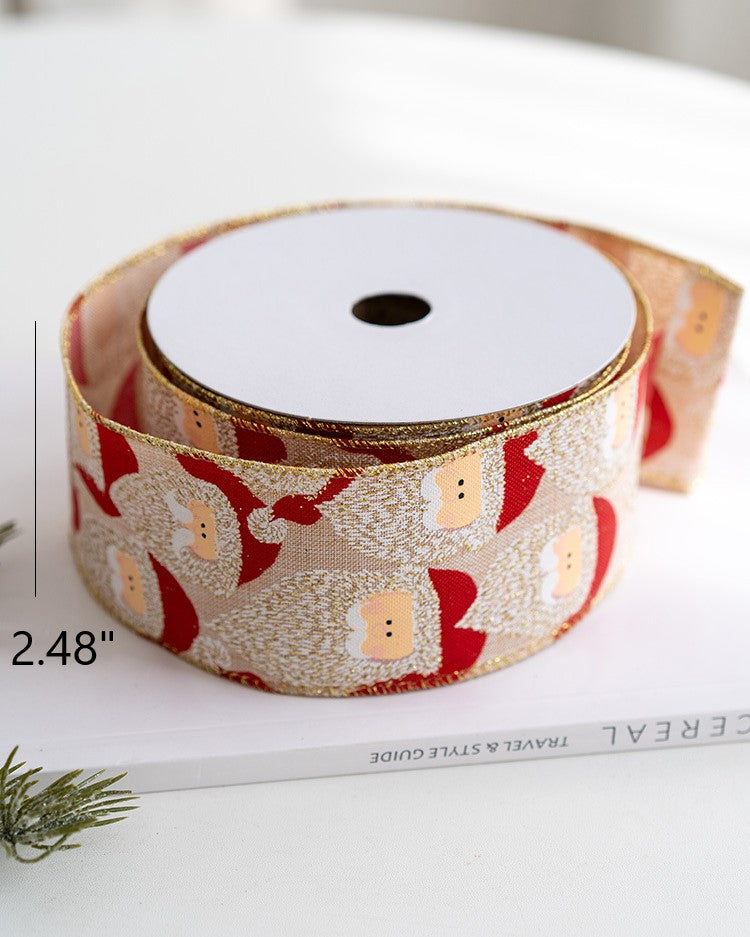 10 Yards Glitter Grosgrain Ribbon for Christmas Gift Wrapping Crafts DIY Holiday Decorations