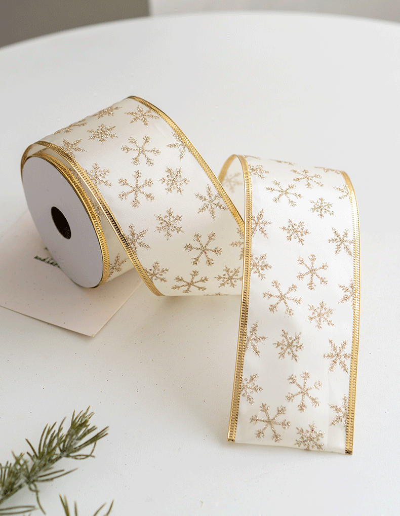10 Yards Glitter Grosgrain Ribbon for Christmas Gift Wrapping Crafts DIY Holiday Decorations