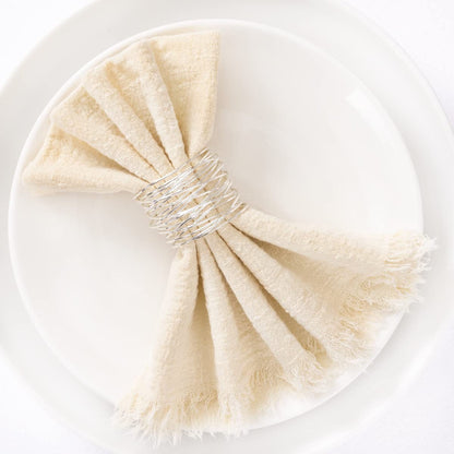 Bulk 10pcs Cotton Cloth Napkins with Fringe for Dinner Hotel Wedding Birthday Banquet Party Tea Dinner Napkin Wholesale