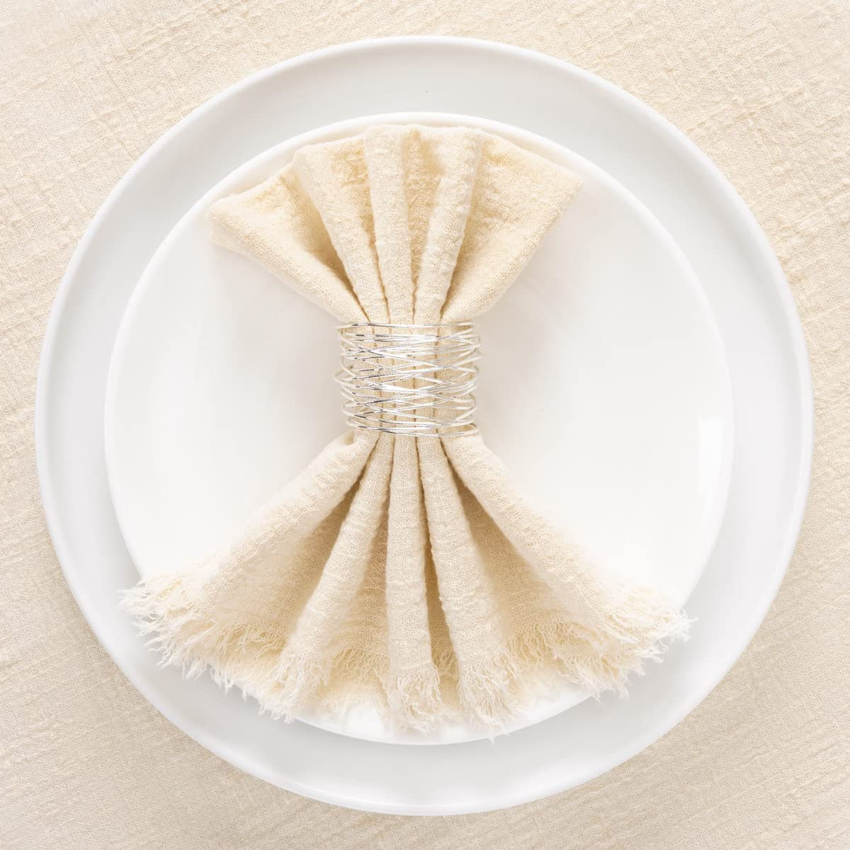 Bulk 10pcs Cotton Cloth Napkins with Fringe for Dinner Hotel Wedding Birthday Banquet Party Tea Dinner Napkin Wholesale