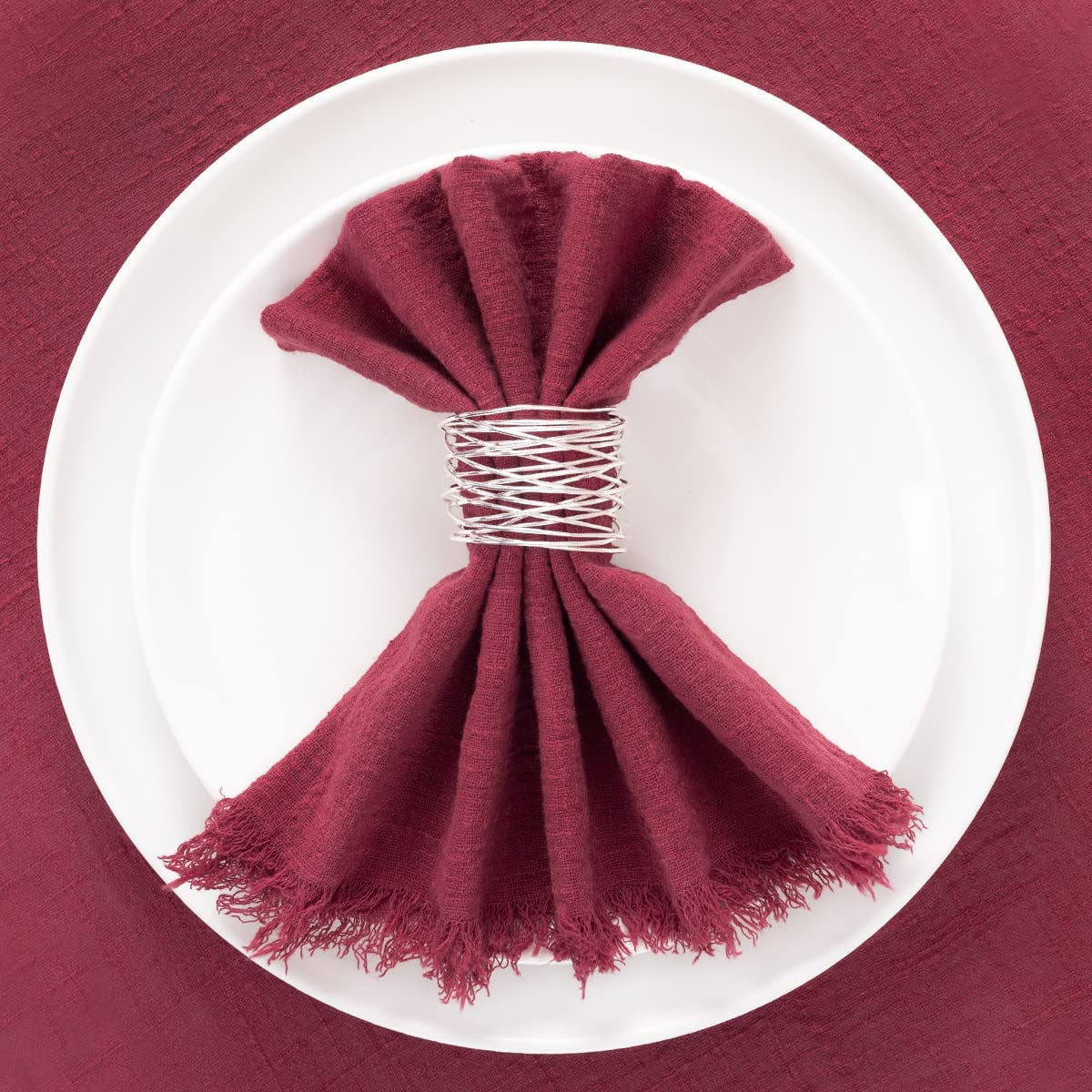 Bulk 10pcs Cotton Cloth Napkins with Fringe for Dinner Hotel Wedding Birthday Banquet Party Tea Dinner Napkin Wholesale