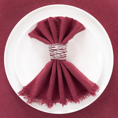 Bulk 10pcs Cotton Cloth Napkins with Fringe for Dinner Hotel Wedding Birthday Banquet Party Tea Dinner Napkin Wholesale