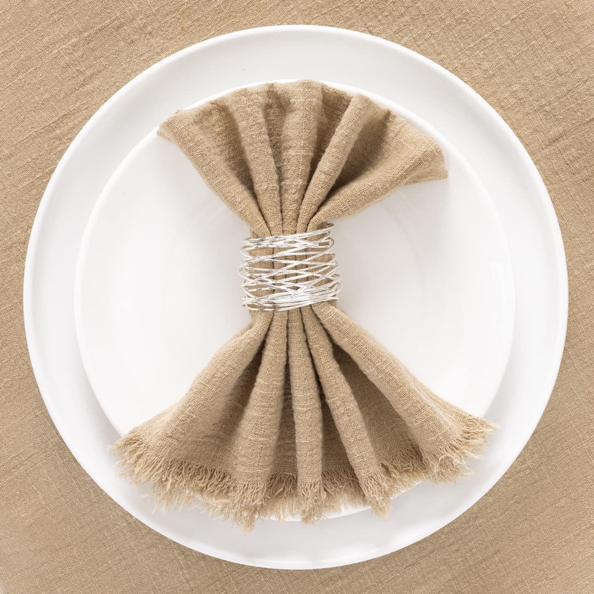 Bulk 10pcs Cotton Cloth Napkins with Fringe for Dinner Hotel Wedding Birthday Banquet Party Tea Dinner Napkin Wholesale