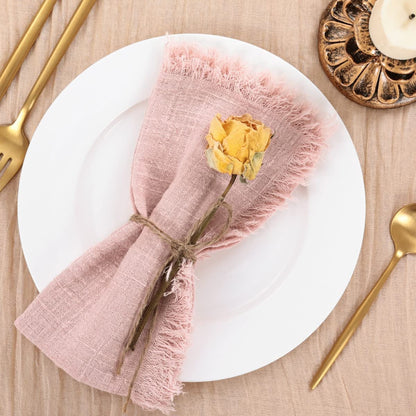 Bulk 10pcs Cotton Cloth Napkins with Fringe for Dinner Hotel Wedding Birthday Banquet Party Tea Dinner Napkin Wholesale
