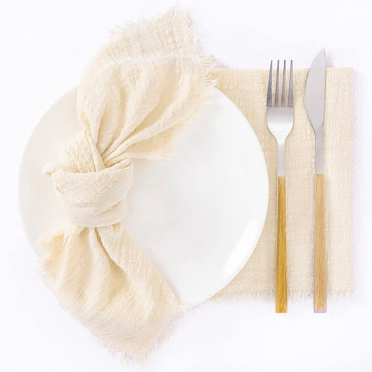 Bulk 10pcs Cotton Cloth Napkins with Fringe for Dinner Hotel Wedding Birthday Banquet Party Tea Dinner Napkin Wholesale