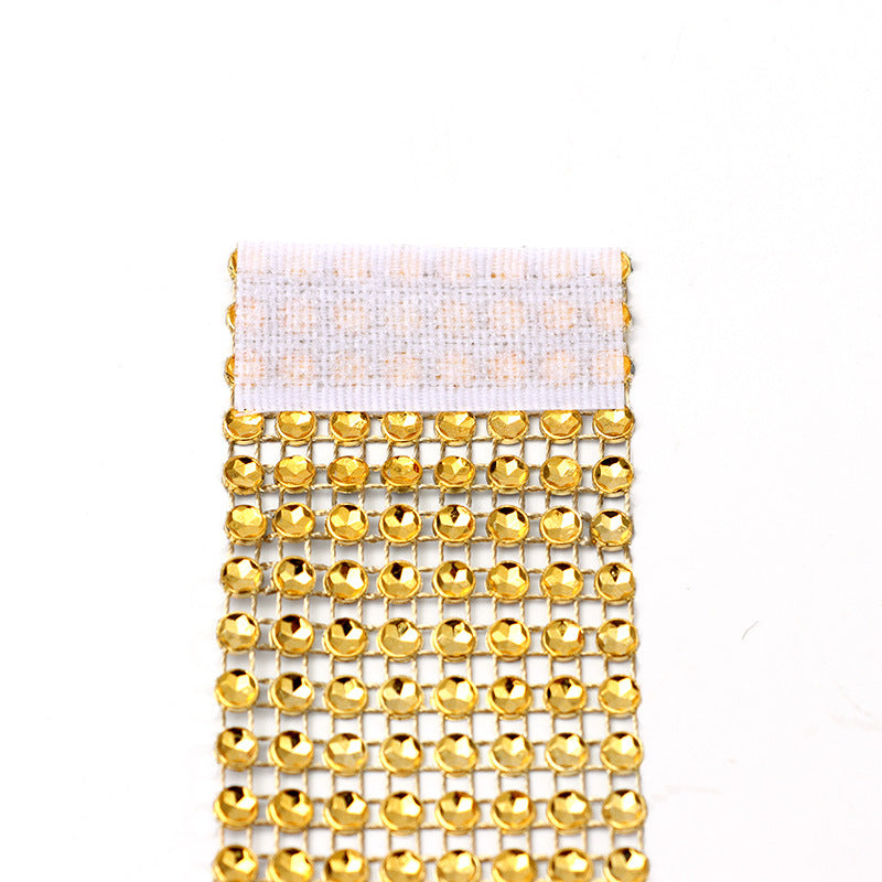 Bulk 10pcs Diamond Rhinestone Napkin Rings Chair Sash Velcro Buckle for Wedding Holidays Party Dinner Decoration Wholesale